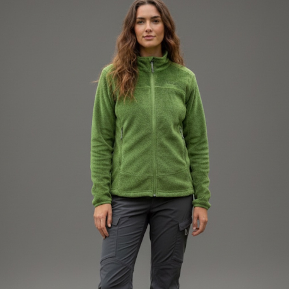 Mountain Hardwear Pyxis Fleece Jacket Full Zip Lime Green High Pile Fuzzy
